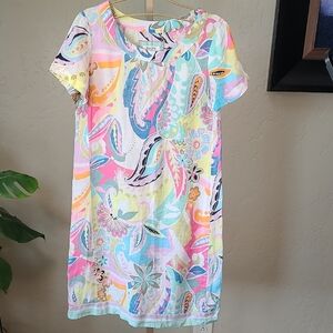 Malvin Hamburg-Germany I Love Linen Pastel Paisley 100% Linen Dress Size…